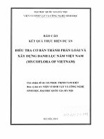 Báo cáo kết quả thưc hiện dự án  Điều tra cơ bản thành phần loài và xây dựng danh lục nấm Việt Nam (Mycoflora of Vietnam