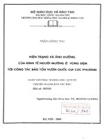 Hiện trạng và ảnh hưởng của kinh tế người Mường ở vùng đệm tới công tác bảo tồn vườn quốc gia Cúc Phương