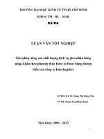 Giải pháp nâng cao chất lượng dịch vụ giao nhận hàng nhập khẩu theo phương thức Door to Door bằng đường biển của công ty interlogistics