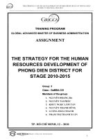 The strategy for the human resources development of Phong Dien district for stage 2010-2015