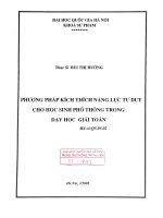 Phương pháp kích thích năng lực tư duy cho học sinh phổ thông trong dạy học giải toán