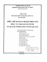 Điều chế mangan điôxit điện giải phục vụ cho sản xuất pin từ quặng pyroluzit Tuyên Quang