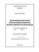 Biện pháp ngăn chặn tạm giữ, tạm giam và thực tiễn áp dụng của cơ quan điều tra, Viện kiểm sát nhân dân các cấp tỉnh Thừa Thiên Huế