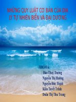 NHỮNG QUY LUẬT CƠ BẢN CỦA ĐỊA  LÝ TỰ NHIÊN BIỂN VÀ ĐẠI DƯƠNG