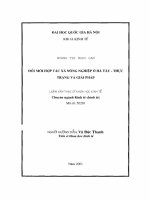 Đổi mới hợp tác xã nông nghiệp ở Hà tây. Thực trạng và giải pháp