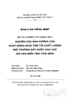 Nghiên cứu sự ảnh hưởng của hoạt động nuôi tôm tới chất lượng môi trường đất nước khu vực dải ven biển tỉnh Thái Bình