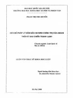 Cơ chế pháp lý đảm bảo an ninh chính trị của ASEAN thời kỳ sau chiến tranh lạnh