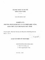 Nghiên cứu phương pháp đánh giá và cải thiện hiệu năng giao thức TCP cho mạng máy tính