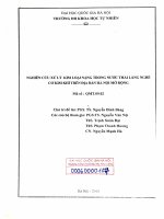 Nghiên cứu xử lý kim loại nặng trong nước thải làng nghề cơ kim khí trên địa bàn Hà Nội mở rộng