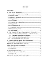 Kế hoạch phát triển nông nghiệp Hà Tĩnh giai đoạn 2011 – 2015