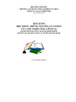 BÀI GIẢNG HỌC PHẦN: NHỮNG NGUYÊN LÝ CƠ BẢN CỦA CHỦ NGHĨA MÁCLÊNIN (1)