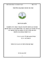 Nghiên cứu thực trạng nguồn nhân lực dược bệnh viện và xác định nhu cầu nhân lực dược sĩ tại các bệnh viện đa khoa tuyến tỉnh, huyện trong giai đoạn hiện nay