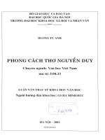 Phong cách thơ Nguyễn Duy