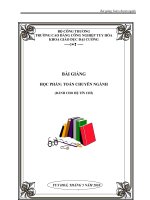 BÀI GIẢNG HỌC PHẦN: TOÁN CHUYÊN NGÀNH (DÀNH CHO HỆ TÍN CHỈ)