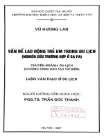 Vấn đề lao động trẻ em trong du lịch (nghiên cứu trường hợp ở Sa Pa