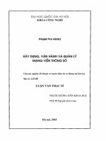 Xây dựng, vận hành và quản lý mạng viễn thông số