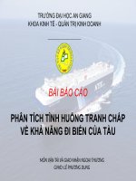 PHÂN TÍCH TÌNH HUỐNG TRANH CHẤP VỀ KHẢ NĂNG ĐI BIỂN CỦA TÀU