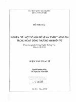Nghiên cứu một số vấn đề an toàn thông tin trong hoạt động điện tử