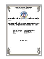 Thực trạng và giải pháp xây dựng nông thôn mới xã Đồng Hóa giai đoạn 2011-2015