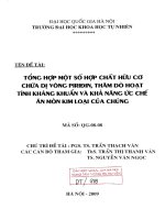 Tổng hợp một số hợp chất hữu cơ chứa dị vòng Piridin, thăm dò hoạt tính kháng khuẩn và khả năng ức chế ăn mòn kim loại của chúng