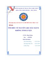 tìm hiểu về nguyên liệu dầu olive không tinh luyện