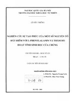 Nghiên cứu sự tạo phức của một số nguyên tố đất hiếm với L-Phenylalanin và thăm dò hoạt tính sinh học của chúng