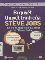 Bí quyết thuyết trình của Steve Jobs - Làm thế nào để trở nên tuyệt vời khác thường trước bất kỳ đối tượng nào