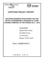 Building business strategies for the retail supermarket business at Dong Phuong Company in the period 2013-2018