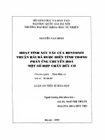 Hoạt tính xúc tác của Bentonít Thuận Hải đã được biến tínhư trong phản ứng chuyển hóa một số hợp chất hữu cơ