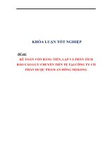 Khóa luận tốt nghiệp: Kế toán vốn bằng tiền, lập và phân tích báo cáo lưu chuyển tiền tệ tại công ty cổ phần dược phẩm An Đông Mekong