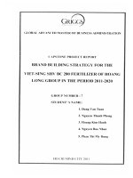Brand building strategy for the Viet-Sing SHV BC 280 Fertilizer of Hoang Long Group in the period 2011-2020