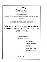 Strategic business plan for exporting rice of Kigitraco (2010-2015)