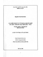 Các biện pháp tự vệ trong khuôn khổ tổ chức thương mại thế giới -WTO