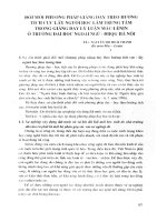 Đổi mới phương pháp giảng dạy theo hướng tích cực lấy người học làm trung tâm trong giảng dạy lý luận mác lênin ở trường đại học ngoại ngữ   ĐHQG hà nội