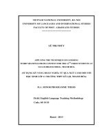 Applying the technique of guessing word meanings from context for 11th form students at Le Loi high school = Sử dụng kỹ năng đoán nghĩa từ qua ngữ cảnh đối với