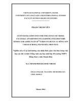 An investigation into the influence of cross-cultural awareness on learning English verb tenses and aspects of 10th form students at Đong Son I high school, Tha