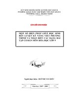 MỘT SỐ BIỆN PHÁP GIÚP HỌC SINH RÈN LUYỆN KỸ NĂNG VIẾT PHƯƠNG TRÌNH VÀ NHẬN BIẾT CÁC DẠNG BÀI TẬP CƠ BẢN MÔN HÓA HỌC LỚP 9