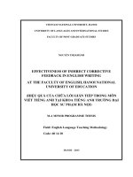 Effectiveness of Indirect Corrective feedback in English writing at the Faculty of English, Hanoi National University of Education =Hiệu quả của chữa lỗi gián t
