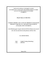 Common Errors and their Causes in Paragraph Writing Tasks by E.F.L. Second- year Students at Ha Hoa Tien University Các lỗi thường gặp và nguyên nhân mắc lỗi kh