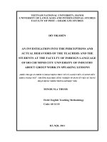 An investigation into the perceptions and actual behaviors of the teachers and the students at the faculty of Foreign Language of Ho Chi Minh City University of.PDF
