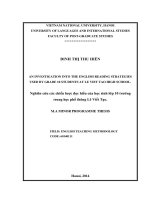 An investigation into the reading strategies used by grade 10 students at Lê Viết Tạo High School = Nghiên cứu các chiến lược đọc hiểu Tiếng Anh của học sinh lớ