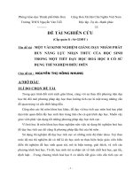 Một vài kinh nghiệm giảng dạy nhằm phát huy năng lực nhận thức của học sinh trong một tiết  dạy học Hoá học 8 có sử dụng thí nghiệm biểu diễn