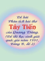 Hãy phân tích bài thơ Tây Tiến của Quang Dũng