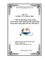 SKKN Một số giải pháp tăng cường rèn kĩ năng  thực hành lắp đặt mạch điện trong môn Công nghệ cho học sinh lớp 9