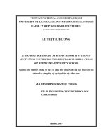 An exploratory study of ethnic minority students' motivation in studying English speaking skills at Sam Son ethnic pre-university school = Nghiên cứu tìm hiểu đ
