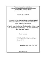 A study of instructions for group work in 2nd year non English major classrooms at Thai Nguyen University = Nghiên cứu việc hướng dẫn hoạt động nhóm trong các l