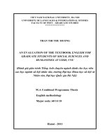 An evaluation of the textbook English for graduate students of social sciences and humanities at USSH, VNU= Đánh giá giáo trình tiếng Anh chuyên ngành dành cho