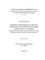 Designing an ESP reading syllabus for the second year students of Vietnamese studies at Hoa Lu University = Thiết kế chương trình đọc tiếng Anh chuyên ngành cho