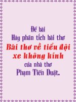 Hãy phân tích bài thơ Tiểu Đội Xe Không Kình của nhà thơ Phạm Tiến Duật
