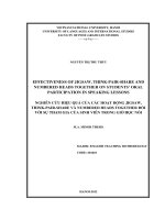 Effectiveness of jigsaw, think-pair-share and numbered heads together on students' oral participation in speaking lessons Nghiên cứu hiệu quả của các hoạt